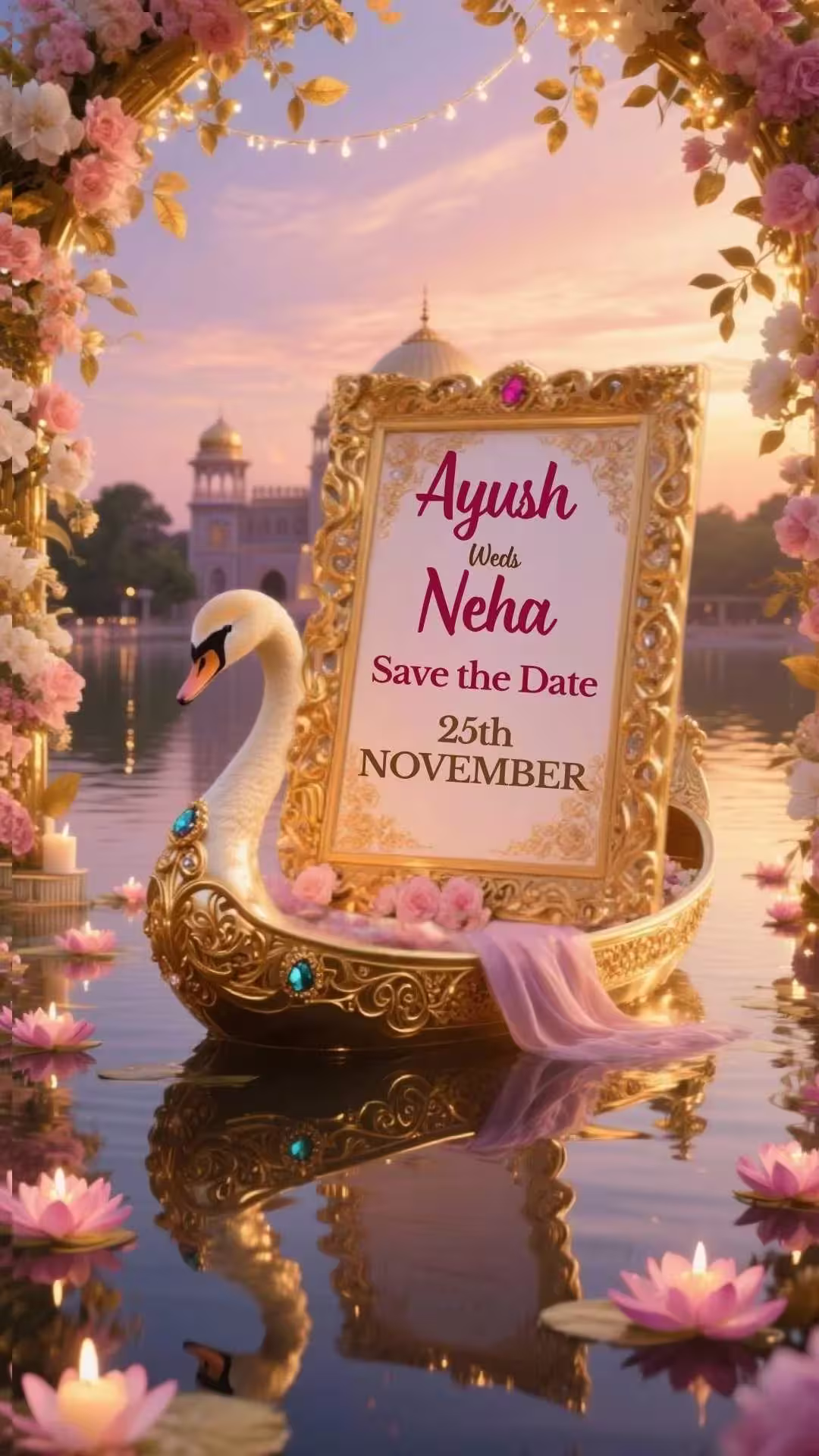 Royal Wedding Invitation Video. AI Wedding Invitation Video. DBI Wedding AI 01